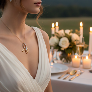 Collier à breloques papillon en argent massif 14 carats pour femmes fabriqué en Turquie pour les occasions d'anniversaire - Product Image 3