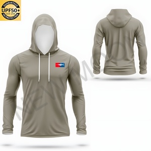 Chemise de pêche personnalisée UPF50 Protection solaire Camouflage Manches longues à capuche Séchage rapide Anti-UV Vêtements de pêche en plein air - Product Image 3