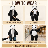 Costume gonflable d'ours en peluche de 2M/2.6M, robe de fête de mariage en fourrure avec cravate, costume de mascotte d'ours géant pour adulte