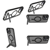Casing Belakang Anti Gores dengan Penyangga untuk iPhone 14 Pro Max 17 Air 16 15 13 12 11, Pelindung Anti Benturan dengan Holder