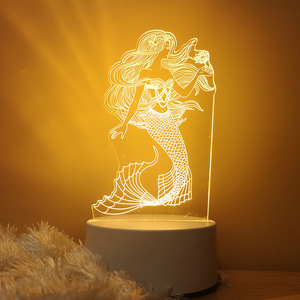 Mer <span class=keywords><strong>elf</strong></span> et sirènes sur blanc socles 3D lumière nuit - Product Image 3