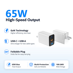 อะแดปเตอร์ชาร์จไฟ Schitec 65W GaN แบบเสียบผนัง UK รองรับการชาร์จเร็ว PD ช่องเสียบ Type C และ USB A สำหรับแล็ปท็อป โทรศัพท์ และแท็บเล็ต - Product Image 3