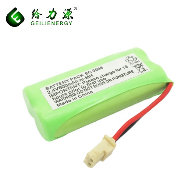 Factory Supply Geilienergy BT166342 Aaa 600mAh 2.4V NIMH Rechargeable Battery Pack 1.44Wh for Cordless Phone