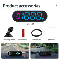WiiYii G29 Compteur de vitesse GPS HUD pour voiture, boussole, chronomètre de conduite, affichage LED 6 couleurs commutable, support à ventouse