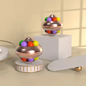 Bestseller Sensory Educational Dekompression Puzzle Würfel Kreative Desktop Metall Rotierende Magic Bean Spielzeug für Autismus