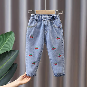 Pantalones Vaqueros de Mezclilla para Niñas, Primavera-Otoño 2024, Elásticos, Estampados, Estilo Salteado, Tallas Pequeñas y Medianas, Nueva Colección - Product Image 1