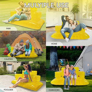 Canapé gonflable double transparent pliable et portable, chaise longue à bulles d'air, canapé gonflable <span class=keywords><strong>en</strong></span> PVC de 0,35 mm pour le camping et le salon - Product Image 2