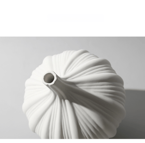 Ensemble de vases en céramique blanc mat, style moderne minimaliste, pots de fleurs de jardin avec trou de drainage, vases écologiques durables pour le salon - Product Image 3