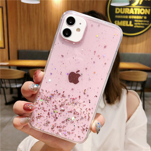 <span class=keywords><strong>Cover</strong></span> per <span class=keywords><strong>iPhone</strong></span> 17 Pro Max in <span class=keywords><strong>Silicone</strong></span> con Glitter a Stella, Accessorio Morbido in TPU Trasparente, Regalo per Lei - Product Image 3