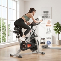 Bicicleta de Spinning para Ejercicio en Interiores, con Tubo de Acero de 1.5 mm de Grosor, Pantalla LCD, Ideal para Deportes y Fitness