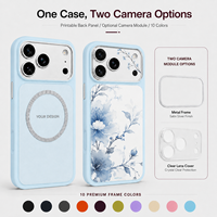 Individuell bedruckbare Handyhülle, Rohling zum Selbstgestalten, 2-in-1 abnehmbarer Kameralinsenrahmen, TPU PC magnetische stoßfeste Hülle für iPhone 17 18