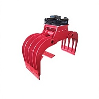 Grappin hydraulique SLN pour excavatrice, dispositif de préhension de billes de bois à rotation 360° pour la manutention de bois, de pierres et de déchets en chantier forestier