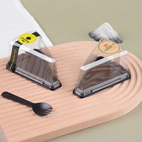 Boîte à gâteau triangulaire pour mousse, emballage transparent en PET de 6 et 8 pouces, à coins coupés, pour pâtisserie occidentale