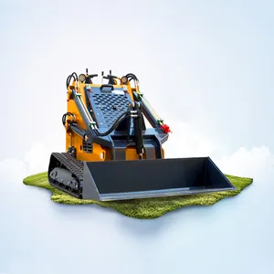 Pengiriman gratis! Roda Cina/Crawler Skid Steer Track dengan Trencher/Mixer beton/palet garpu Mini loader