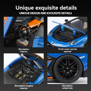 รถโมเดลโลหะหล่อขึ้นรูป Hot Diecast ขนาด 1:32 รุ่น Lambor <span class=keywords><strong>SVJ63</strong></span> รถสปอร์ตคลาสสิก พร้อมเสียง ไฟ ประตูเปิดได้ ระบบดึงหลัง วัสดุอัลลอยด์ เหมาะสำหรับตั้งโชว์ ของขวัญ ของเล่น - Product Image 4