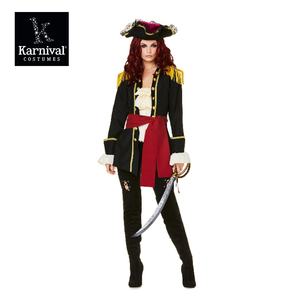 Costume de capitaine pirate femme ODM vente entière pour Halloween et événements de fête à thème ensemble complet pour jeu de rôle - Product Image 3
