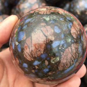 Boules d'amphioles bleues en cristal naturel, en gros, polies, de guérison, sphère de glachophane, artisanat en cristal, sphère de glachophane pour la décoration - Product Image 6