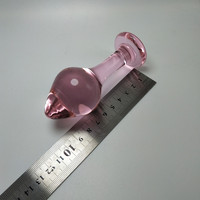 Juguetes Sexuales para Adultos, Dildo de Cristal para Mujeres, Tapón Anal de Cristal, Perlas Vaginales Rosadas, Bonito Tapón Anal