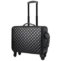 Professionnel Portable Trolley sac étui grande capacité Nail Art broderie boîte de rangement fermeture éclair PU sacs à cosmétiques mallette de rangement