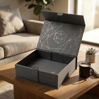 Boîte cadeau de luxe avec logo personnalisé, boîte en carton noir magnétique, boîte d'emballage pliable, vente en gros pour l'électronique, les bijoux, les coffrets cadeaux