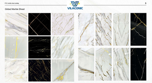 Panneaux Muraux Modernes et Élégants en Feuille de Marbre PVC, Solution de Revêtement Durable à Motif Damas, Mur Ignifuge, Imperméable et Insonorisant - Product Image 2