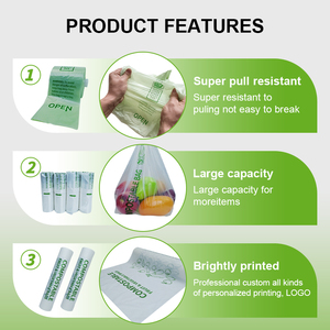 Biểu Tượng Tùy Chỉnh 100% Phân Hủy Sinh Học Trái Cây Rau Bao Bì Cuộn Trong Suốt Compostable PLA Pbat Hàng Tạp Hóa Sản Xuất Túi - Product Image 4