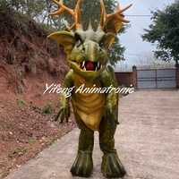 Costume de dragon animatronique grandeur nature avec pattes cachées, accessoires de film, modèle de dragon bleu réaliste qui marche