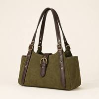 Sac à bandoulière en cuir suédé personnalisé, style vintage, imperméable, grande capacité, en polyester, pour l'automne et le printemps, idéal pour un usage quotidien décontracté