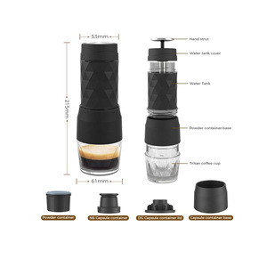 Cafetière d'extérieur Presse à main portable Machine à expresso compatible avec diverses capsules de café en poudre pour voiture - Product Image 5