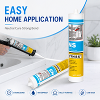 Sellador de Silicona de Curado Neutro, Impermeable, Antimoho, Adhesivo para Sellado de Ventanas y Puertas Comerciales, 300 ml