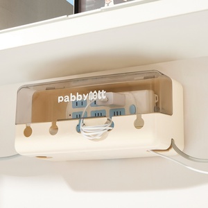 <b>Portable</b> Data Cable Storage with Large Capacity Hidden <b>Socket</b> Modern Square Home Office Cable Tidy Box - Product Image 2
