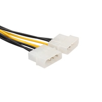 Adaptador convertidor Dual Molex de 4 pines a 8 pines PCI-E Express para tarjetas de ordenador de Gráficos de Vídeo NVIDIA GeForce Gigabyte Sapphire