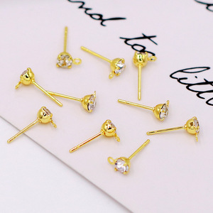 <b>Stud</b> <b>Earrings</b> 18K Gold Plated Zinc Alloy Claw Setting S925 Silver Needle Fashion Jewelry Accessories - Product Image 2