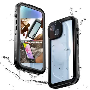 360 Protect 33フィート耐衝撃IP68防水電話ケースforIphone 14 ProMaxワイヤレス充電RedPepper防水カバーケース