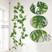 Plante grimpante artificielle verte en plastique, haute simulation, feuille de coquille de tortue, pour décoration intérieure, mariage, Noël, Nouvel An chinois