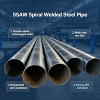 Tuyau soudé en spirale de grand diamètre API 5L ASTM A252, tube soudé en spirale SSAW pour pieux, eau, gaz, huile