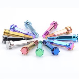 Gr5 Forged Titanium Hex <b>Flange</b> <b>Bolts</b> Drilled Racing <b>Bolts</b> Pink Finish ISO Standard Auto Fasteners - Product Image 6
