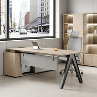 Bureau d'ordinateur moderne, bureau de direction avec armoire latérale, bureau d'ordinateur pour mobilier de bureau