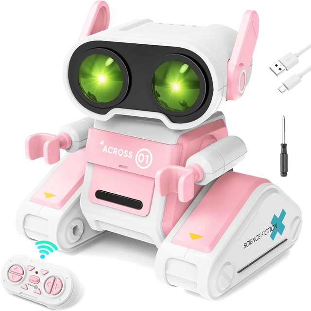 DWI Robot Toys Remote Control Robot Toy for Kids,Rechargeable RC Robot with Auto-Demonstration, Flexible Head &Arms,Dance Moves,