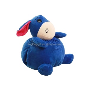 Fabrika mavi PP pamuk dolması karikatür hayvan yastık nakış sevimli peluş eşek oyuncak özel kış el ısıtıcı yastık - Product Image 1