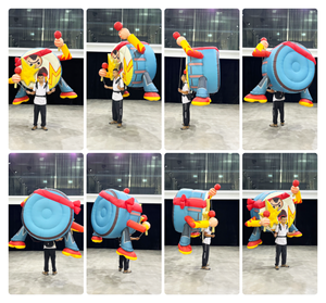 Marioneta de Tambor Inflable de 2.5 Metros, Instrumento Ligero, Disfraz Inflable para Conciertos, Disfraz Inflable para Desfiles - Product Image 2