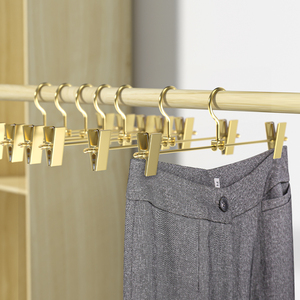 Bán Sỉ Giá Treo Quần Bằng Kim Loại Bộ Móc Treo Kim Loại Màu Vàng Kim - Product Image 4