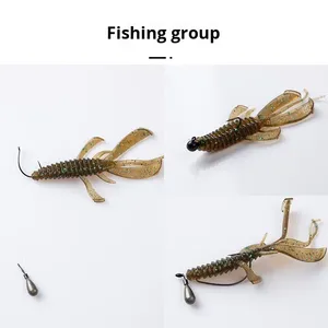 เหยื่อตกปลาซิลิโคนลอยน้ำ รูปทรงกุ้งบัลเลต์ ปราศจากสารตะกั่ว เหมาะสำหรับปลาแบส ปลาคาร์พ เหยื่อปลอมแบบนุ่ม รูปทรงผีเสื้อ เหยื่อปลอมแบบเต้น - Product Image 2