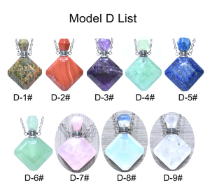 Pendente Artigianale in Cristallo a Forma di Bottiglia di Profumo in Pietra <span class=keywords><strong>Naturale</strong></span> <span class=keywords><strong>Ametista</strong></span> e Quarzo Rosa, Piccolo da Viaggio per Auto in Vetro di Lusso Fai-da-Te alla Moda - Product Image 4