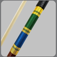 Busur Viola Bulat Profesional GZ213 Kayu Cendana Hijau Brasil Berkualitas Tinggi untuk Bermain, Berhias Bunga Tembaga Emas dan Katak Kayu Ebony