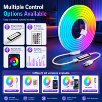 Set Lampu Neon RGB dengan Remote Kontrol Inframerah 24 Tombol USB 1-5 Meter