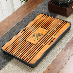 Kung Fu <b>Tea</b> <b>Tray</b> Eucalyptus Wood Melamine Base With Drainage And Water Storage For Afternoon <b>Tea</b> - Product Image 4