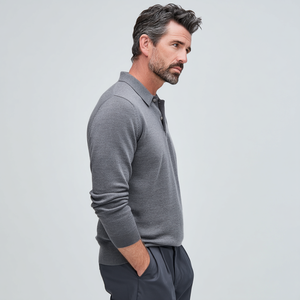 Maglione <span class=keywords><strong>Polo</strong></span> Elegante in <span class=keywords><strong>Lana</strong></span> da <span class=keywords><strong>Uomo</strong></span>, <span class=keywords><strong>Manica</strong></span> <span class=keywords><strong>Lunga</strong></span>, per Uso Casual Invernale, Traspirante e Caldo, Taglia XXL Personalizzabile - Product Image 3