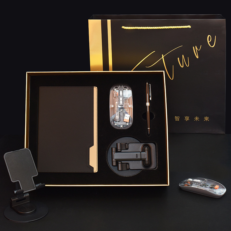 Notebook+Mouse+Phone Stand+Metal Signature Pen+Gift Box