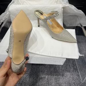 Sandalias Elegantes de Tacón Alto con Pedrería Plateada y Punta en Pico para Mujer, Diseño de Moda Primavera 2026 - Product Image 3